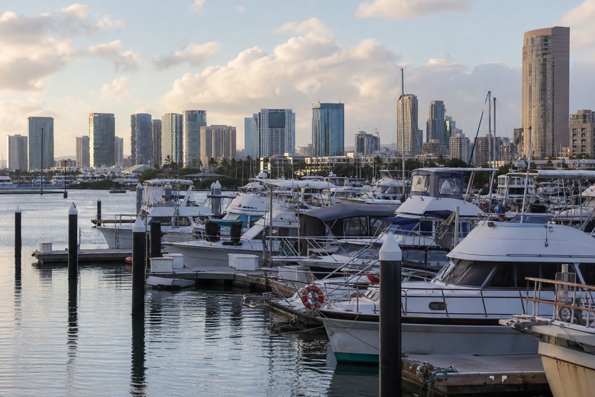 Kewalo Basin Harbor, where the tour boats depart
