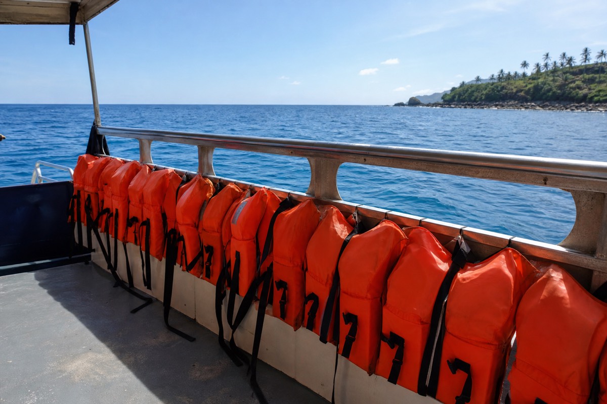 Life jackets aboard a tour boat