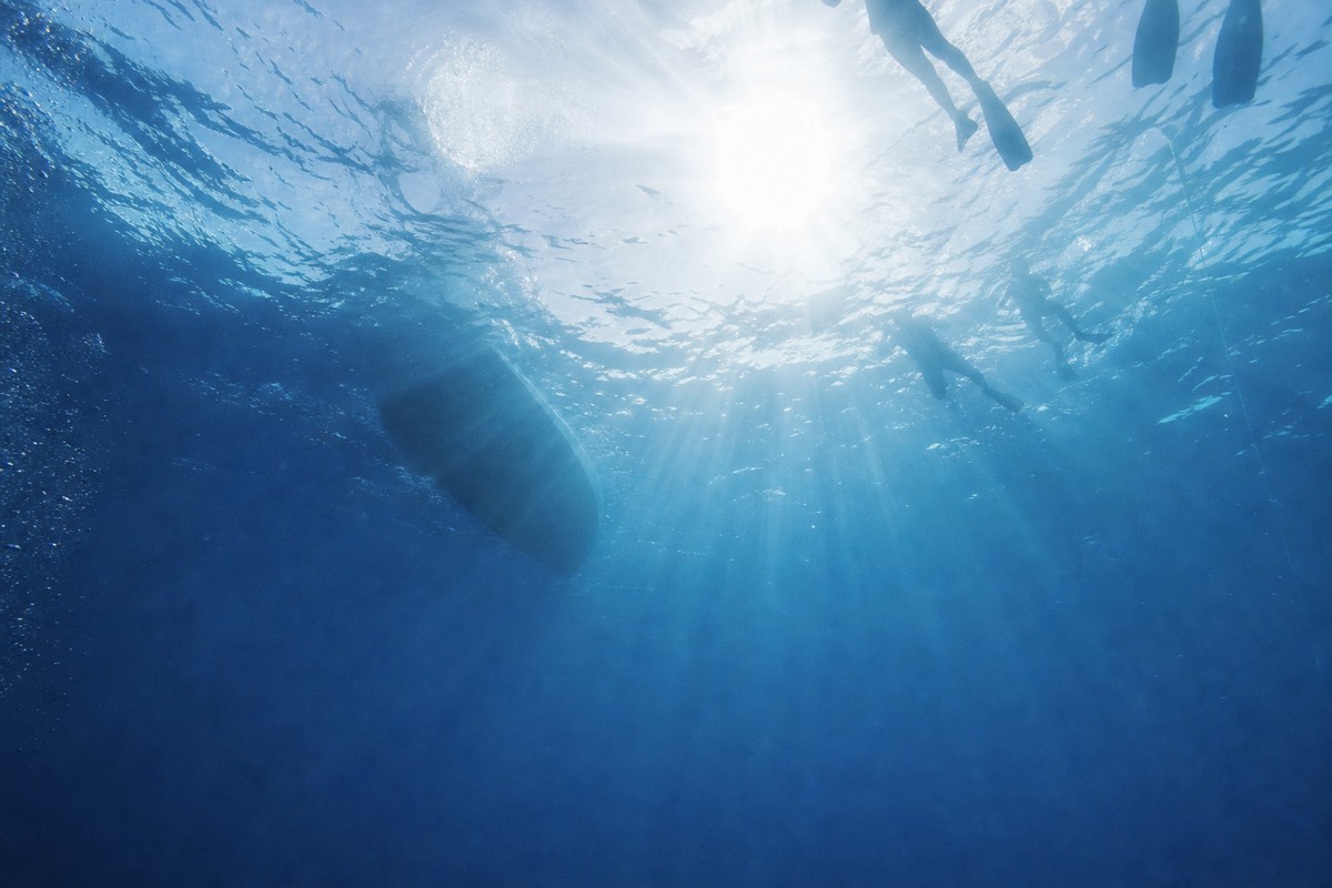 Snorkeling over a reef off Oahu